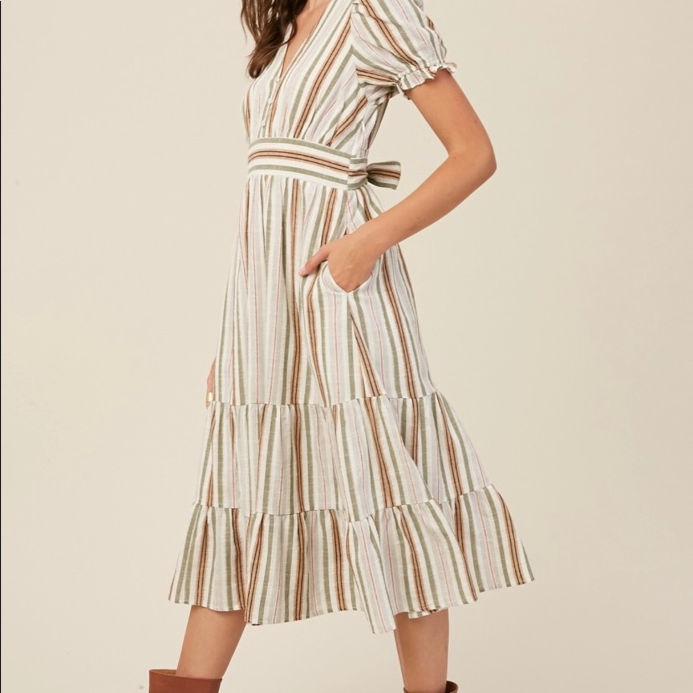 Stripe Midi Dress